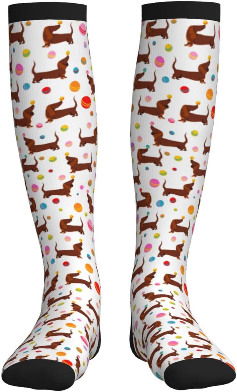 Figtihw Tie Dye Compression Socks Knee High Support Socks For Women Men Running Athletic Hiking - Image 3